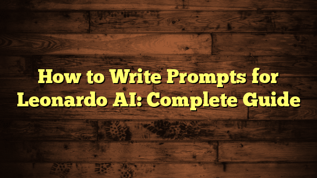 How to Write Prompts for Leonardo AI: Complete Guide