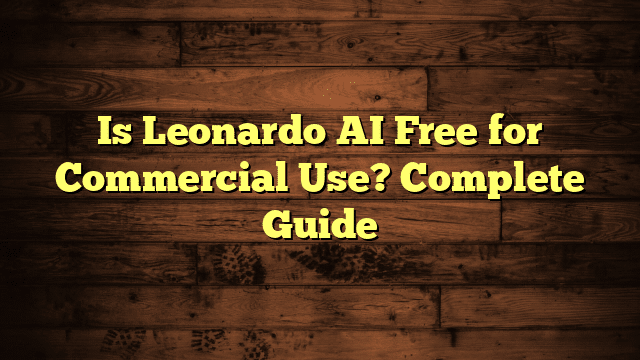 Is Leonardo AI Free for Commercial Use? Complete Guide