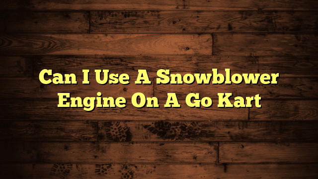 Can I Use A Snowblower Engine On A Go Kart