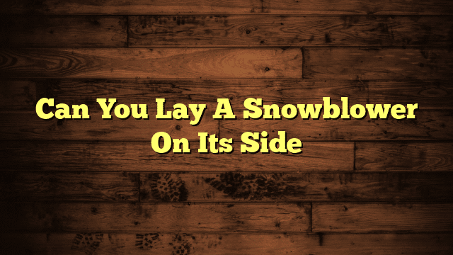 Can You Lay A Snowblower On Its Side