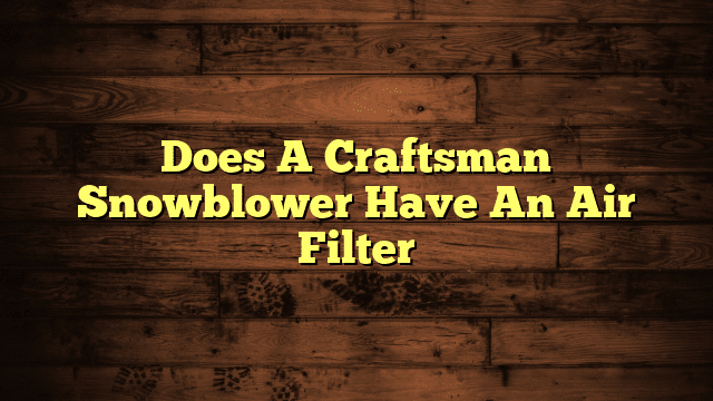 Does A Craftsman Snowblower Have An Air Filter