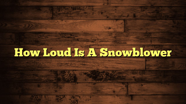 How Loud Is A Snowblower