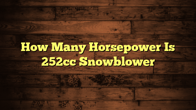 How Many Horsepower Is 252cc Snowblower