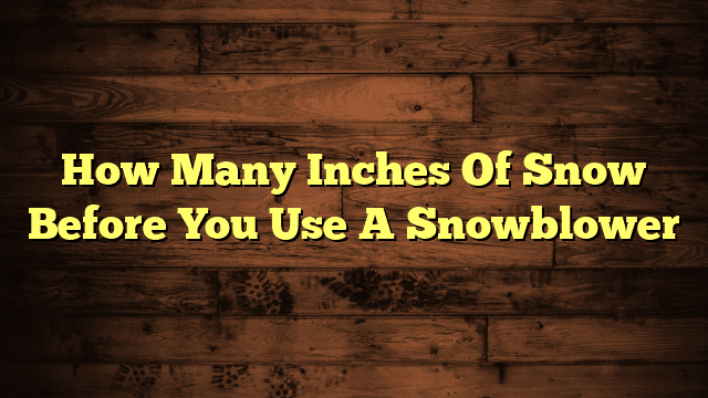 How Many Inches Of Snow Before You Use A Snowblower