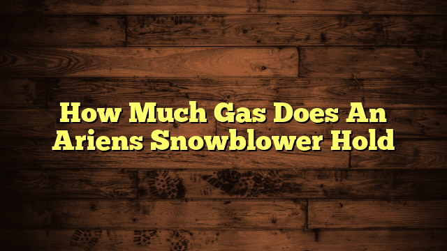 How Much Gas Does An Ariens Snowblower Hold