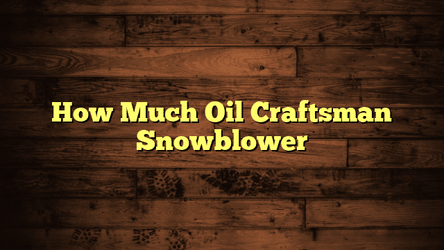 How Much Oil Craftsman Snowblower