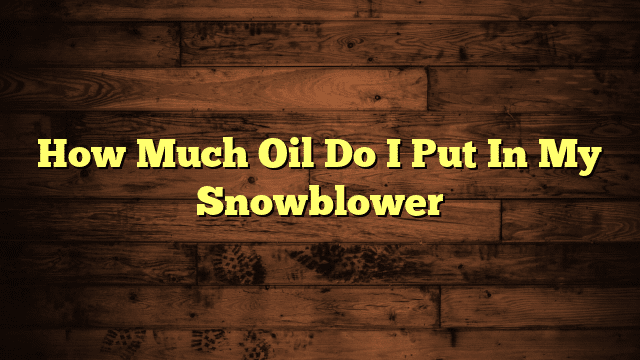 How Much Oil Do I Put In My Snowblower