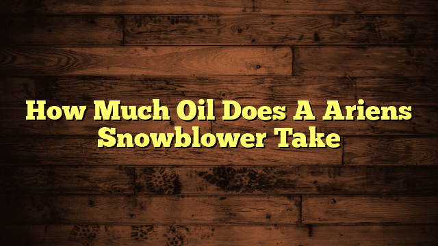 How Much Oil Does A Ariens Snowblower Take