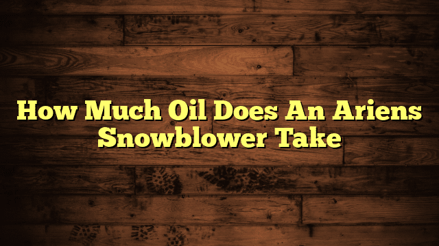 How Much Oil Does An Ariens Snowblower Take