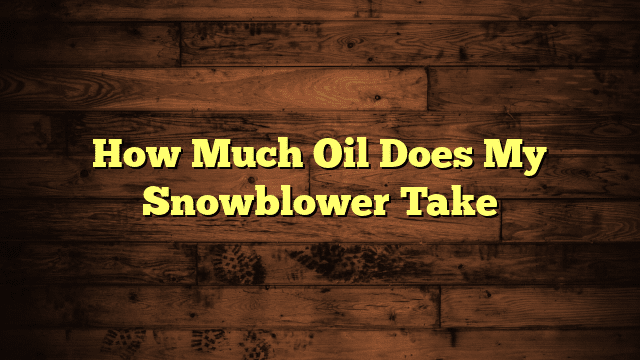 How Much Oil Does My Snowblower Take
