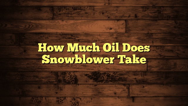 How Much Oil Does Snowblower Take