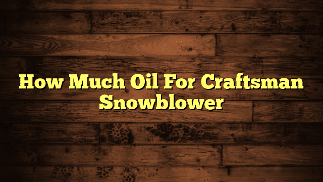 How Much Oil For Craftsman Snowblower