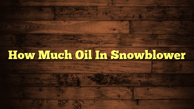 How Much Oil In Snowblower