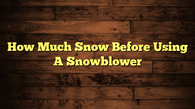 How Much Snow Before Using A Snowblower