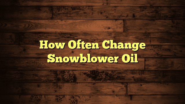 How Often Change Snowblower Oil