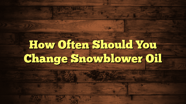 How Often Should You Change Snowblower Oil