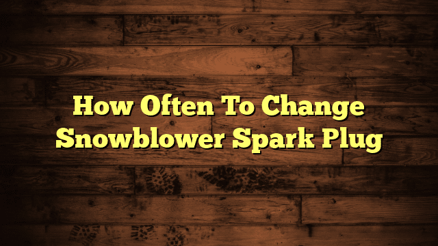 How Often To Change Snowblower Spark Plug