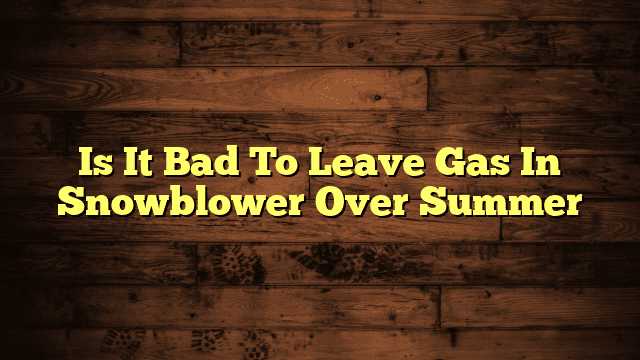 Is It Bad To Leave Gas In Snowblower Over Summer