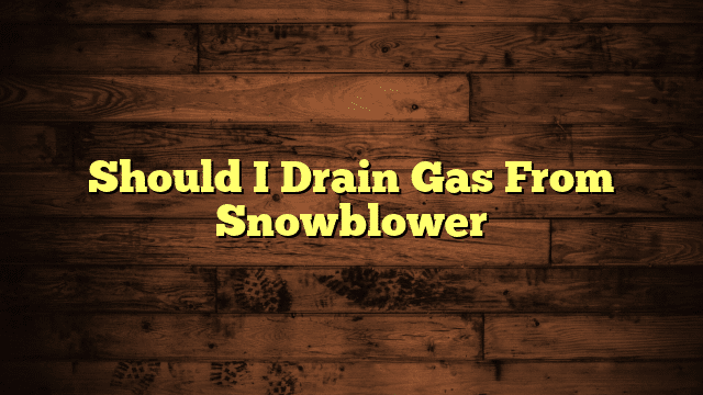 Should I Drain Gas From Snowblower