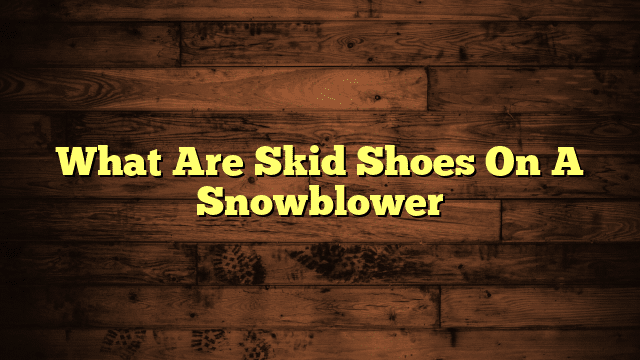 What Are Skid Shoes On A Snowblower