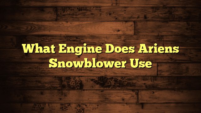 What Engine Does Ariens Snowblower Use