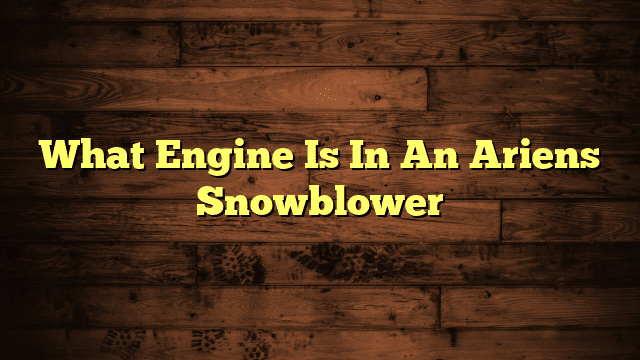 What Engine Is In An Ariens Snowblower