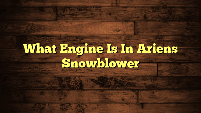 What Engine Is In Ariens Snowblower