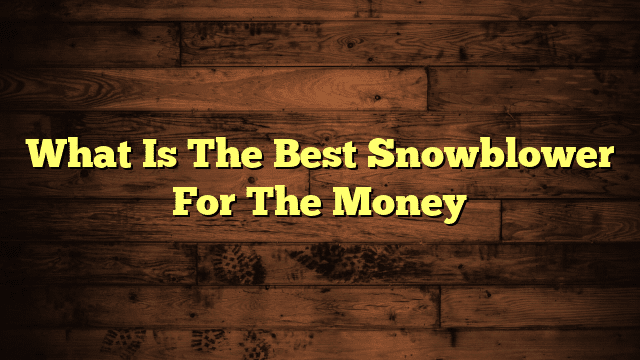 What Is The Best Snowblower For The Money