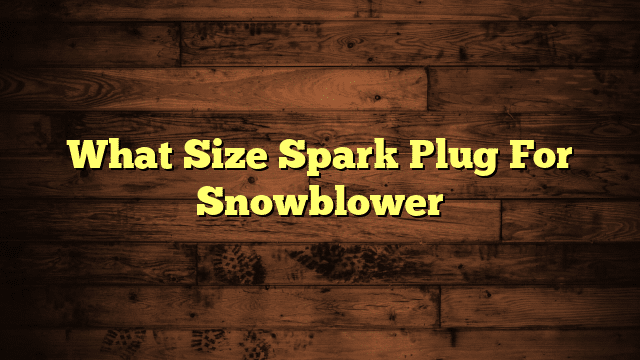 What Size Spark Plug For Snowblower