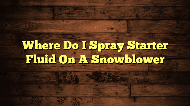 Where Do I Spray Starter Fluid On A Snowblower