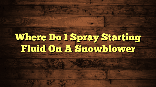 Where Do I Spray Starting Fluid On A Snowblower