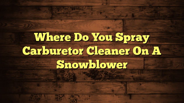 Where Do You Spray Carburetor Cleaner On A Snowblower