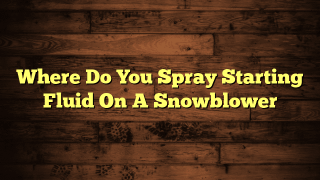 Where Do You Spray Starting Fluid On A Snowblower