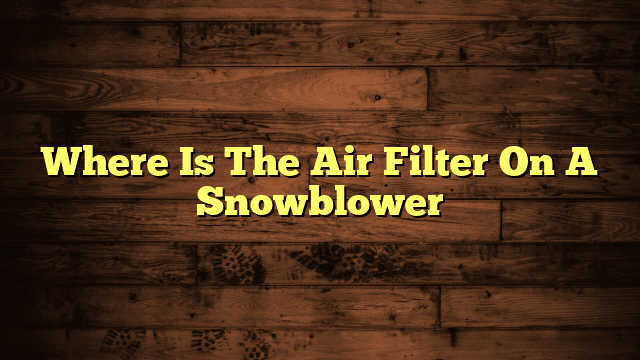 Where Is The Air Filter On A Snowblower