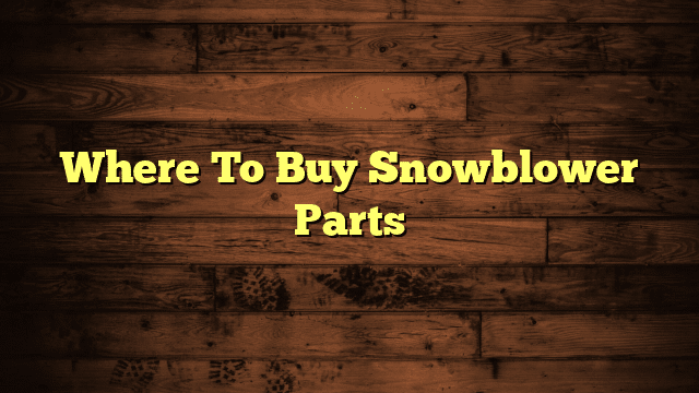 Where To Buy Snowblower Parts