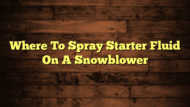 Where To Spray Starter Fluid On A Snowblower