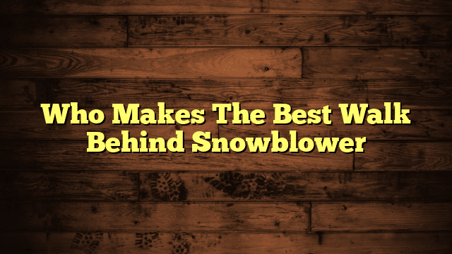 Who Makes The Best Walk Behind Snowblower