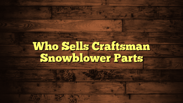 Who Sells Craftsman Snowblower Parts