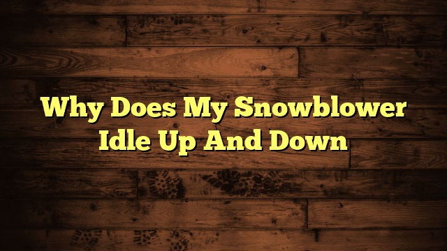 Why Does My Snowblower Idle Up And Down