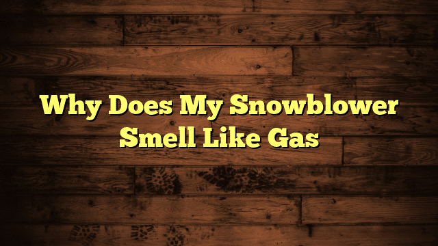Why Does My Snowblower Smell Like Gas