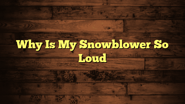 Why Is My Snowblower So Loud