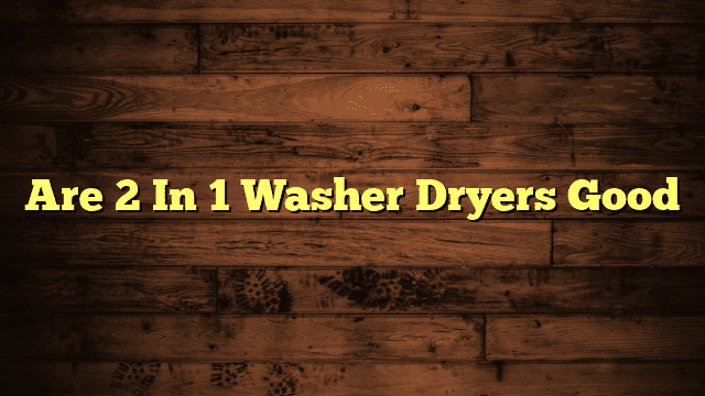Are 2 In 1 Washer Dryers Good