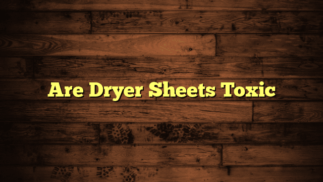 Are Dryer Sheets Toxic