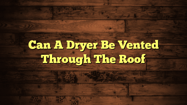 Can A Dryer Be Vented Through The Roof