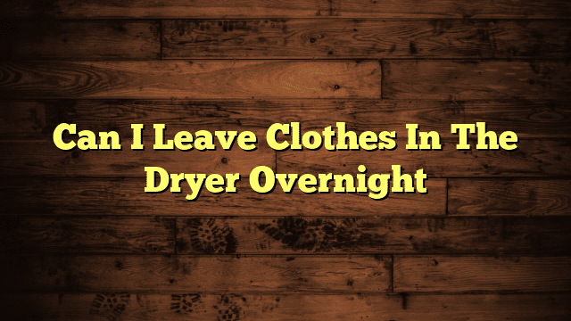 Can I Leave Clothes In The Dryer Overnight