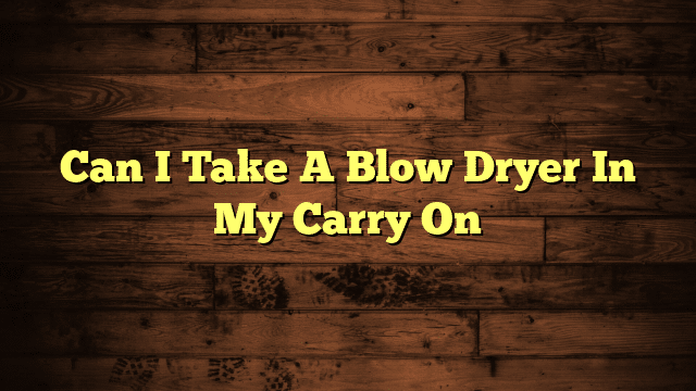 Can I Take A Blow Dryer In My Carry On