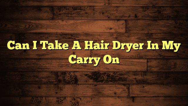 Can I Take A Hair Dryer In My Carry On