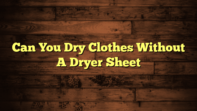 Can You Dry Clothes Without A Dryer Sheet
