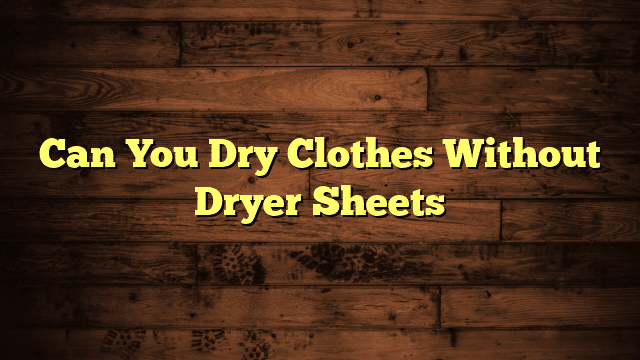 Can You Dry Clothes Without Dryer Sheets