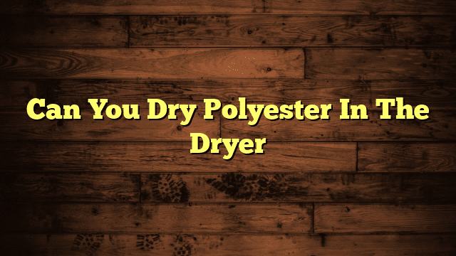 Can You Dry Polyester In The Dryer